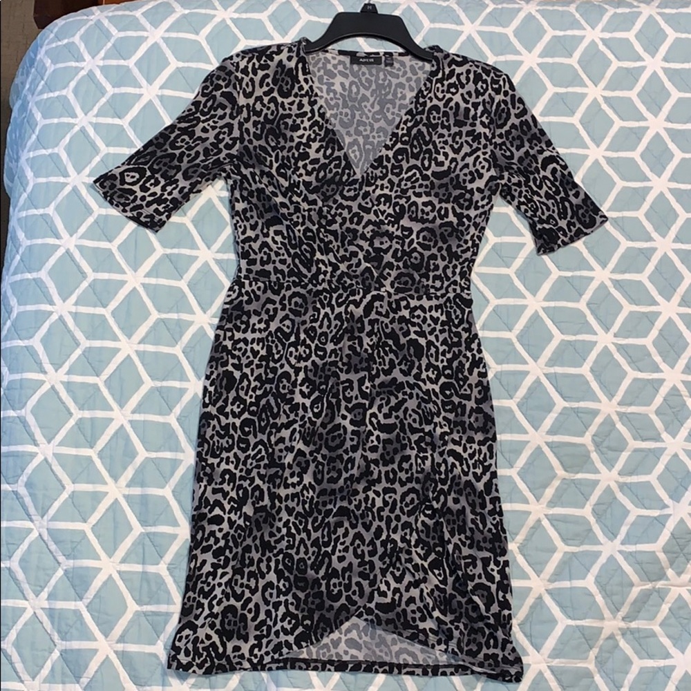 Gray & Black Leopard print dress